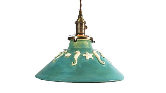 Lighting Pendant Lights Ceiling Light Beach Restaurant Beach Bar Chandelier Sea Shells Unique Lighting Ceramic Lighting Hanging