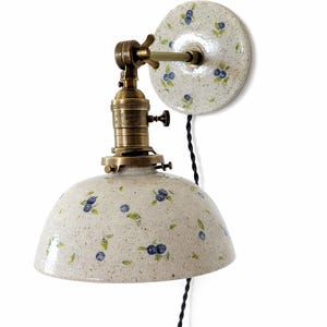 Style#102 Handcrafted Blueberry Ceramic Wall Sconce - Farmhouse Pottery Lamp, home lighting, lighting, pottery lamp, home lighting, lamp