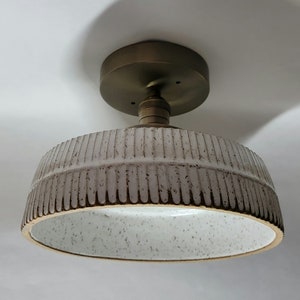 Style#028 Semi flush ceiling light, ceiling light, pottery lamp, ceramic lamp, Hall light, artisan lamp, lighting, kitchen light