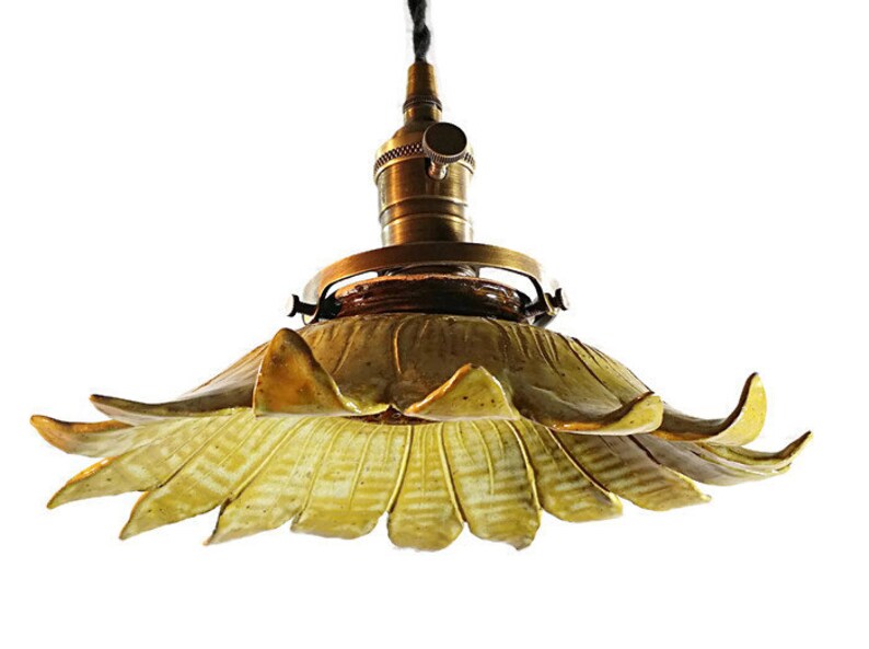 Lighting Sunflower Pendant Light pottery light ceramic Etsy