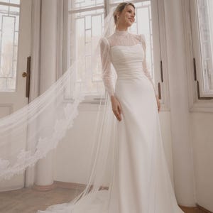 Wedding dress, modest dress, shining wedding dress, bride&#39;s dress, handmade wedding dress