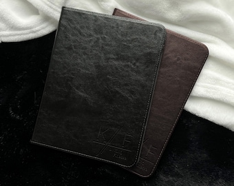 Personalized Leather iPad Case with Pencil Holder: Custom iPad Cover