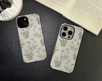 Mooie groene bladeren telefoonhoesje iPhone 16 15 14 13 12 11 Pro Max Case, iPhone 16 15 14 7 8 Plus Case, iPhone13 12 Mini Case XR XS Case