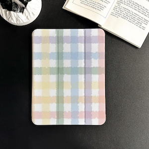 Colored Lattice iPad Case with Pencil Holder for iPad Air 4/5 iPad 10th 11th iPad Pro 2024 iPad 2025, iPad Mini 6/7 Cases iPad 2024 Cover