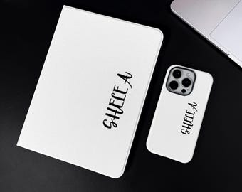 Etui na iPada z niestandardową nazwą i uchwytem na długopis: Spersonalizowany iPad Air, Pro, Mini