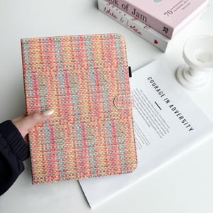 Funda personalizada con textura tejida elegante y color para Samsung Galaxy Tab S9 Plus Fe S8 A8 S6 funda A7 A8 A9 Plus con soporte S6 Lite