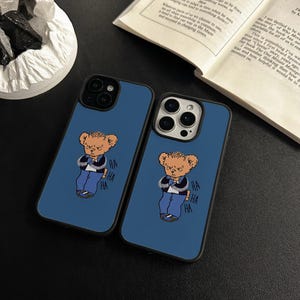 Custodia per iPhone HAHA Angry Bear per iPhone 16 15 14 13 12 Pro Max Xr Mini SE Custodia Boho per iPhone 7 8 Plus Cover estetica per iPhone