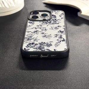 Retro bläckblommande iPhoneskal för iPhone 16 15 14 13 12 Pro Max Xr Mini SE, Boho iPhone 7 8 Plus telefonskal, Personligt telefonskal bild 5