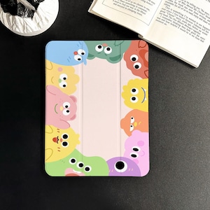Cute Little Monster iPad Case for iPad Air 5 6 7 iPad 10th iPad Pro 2024 13&quot; 11&#39;&#39; iPad Mini 7 Cases iPad Pro 2020/21/22 Cover, iPad A16 Case