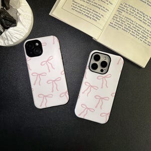 Ruban rose papillon coque de portable pour iPhone 16 15 14 13 12 11 Pro Max, iPhone 16 15 14 7 8 Plus, iPhone 13 12 Mini coque XR XS SE