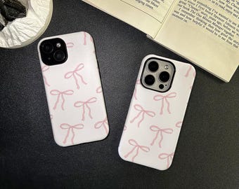 Pink Bow Ribbon iPhone Case: Glossy or Matte Finish