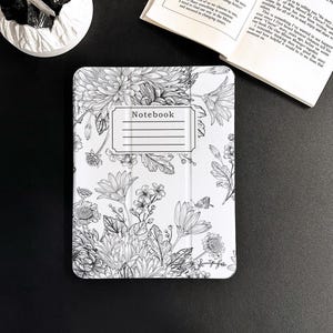 Kundenspezifische Retro Blumen Notizbuch Hülle für iPad Air 4 5, iPad 10 10.9 Zoll iPad Pro 2024 13 Zoll 2022 Pro 12.9 Zoll iPad Mini 6 Fall iPad Abdeckung
