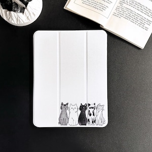 Cute Cat iPad Case for iPad Air 4/5 iPad 10 10.9&quot; iPad Pro 2024 13&quot; 2022 Pro 12.9&quot; iPad Mini 6 Cases iPad Cover 2021/2020
