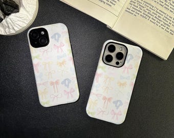 Kleurrijke schattige strik telefoonhoesje iPhone 16 15 14 13 12 11 Pro Max Case, iPhone 16 15 14 7 8 Plus Case, iPhone13 12 Mini Case XR XS Case