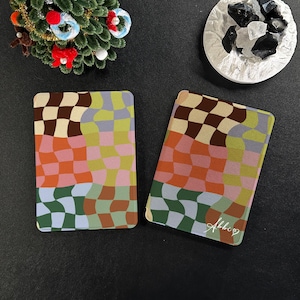 Custodia Kindle a quadri colorati, custodia Kindle personalizzata con funzione di accensione/spegnimento automatico per Kindle Paperwhite 1/2/3/4/5, custodia Kindle 2022/2024