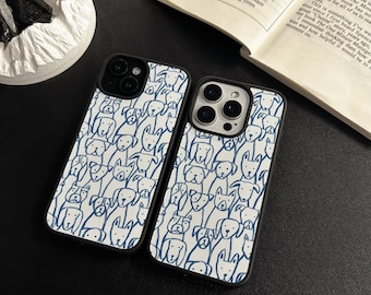 Härligt valp-iPhoneskal för iPhone 16 15 14 13 12 Pro Max Xr Mini SE-skal Boho iPhone 16 15 8 Plus Pro-skal Estetiskt iPhone-fodral