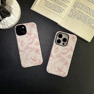 Coque de portable fleurs et oiseaux rétro pour iPhone 16 15 14 13 12 11, coque Pro Max, iPhone 16 15 14 7 8 Plus, coque iPhone 13 12 Mini, coque XR XS