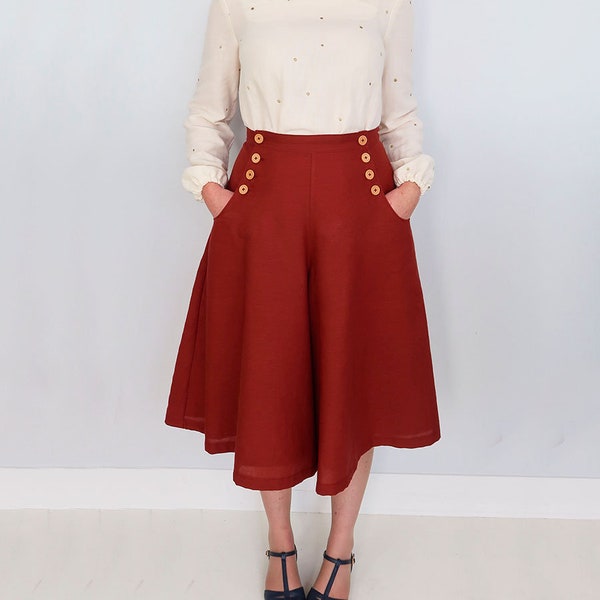Bastion Culottes Ladies PDF Patron de couture Multi Taille 6 à 24