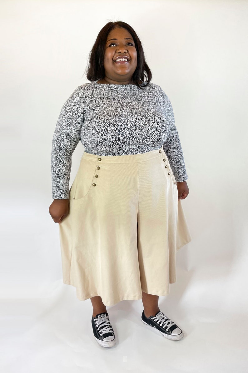 CURVE Bastion Culottes Ladies PDF Sewing Pattern Multi Size 16 to 34 image 6