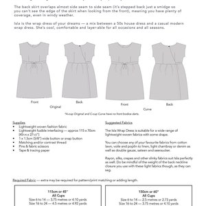 Curve Sizes: The Isla Back Wrap Dress Women's PDF Sewing Pattern Size 16 to 34, C to F cups image 9