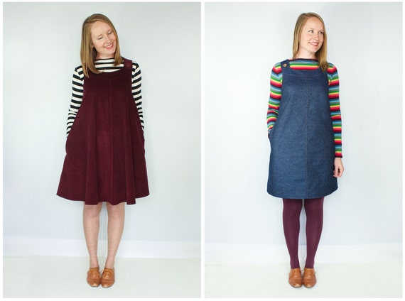 Overall Dress - Burgundy/corduroy - Ladies | H&M US