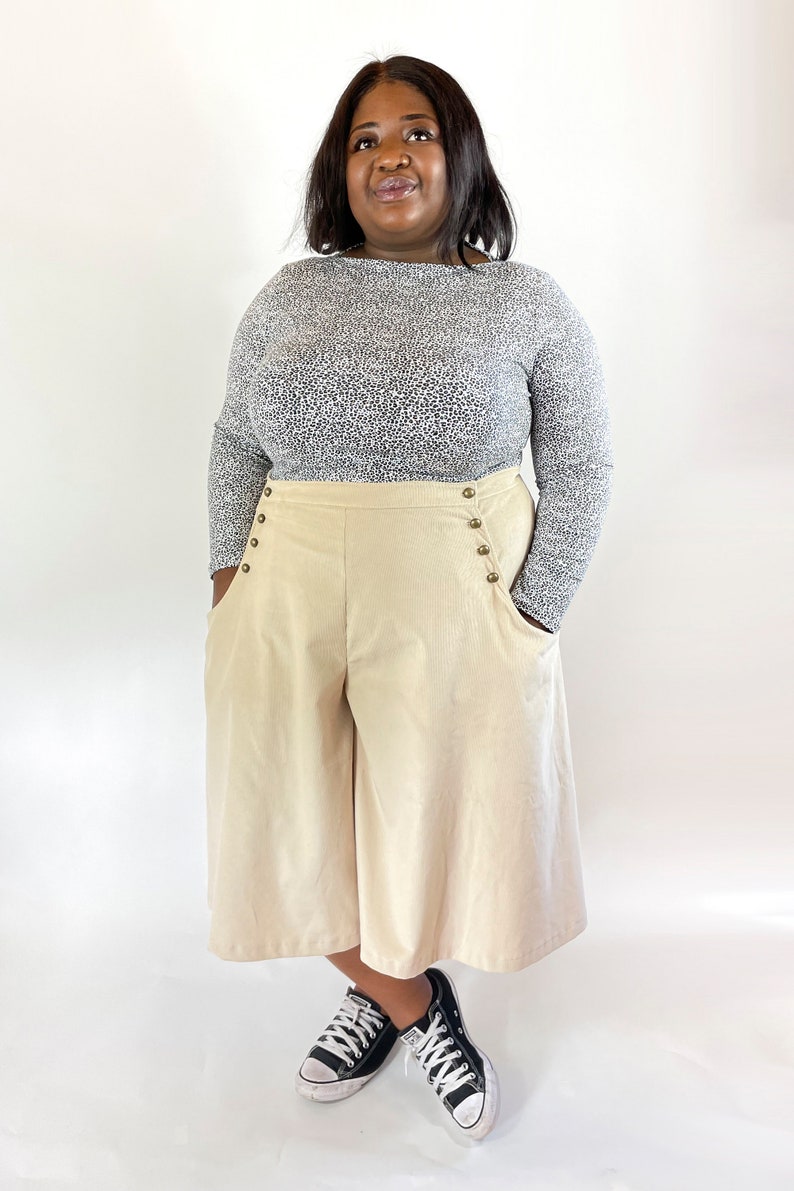 CURVE Bastion Culottes Ladies PDF Sewing Pattern Multi Size 16 to 34 image 4