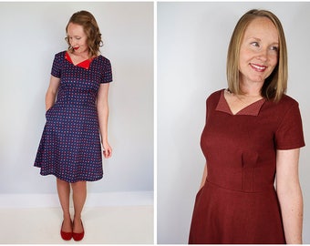 The Laneway A Line 40s style Dress Women's PDF Sewing Pattern Size 6 to 24