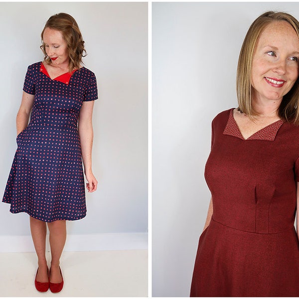 The Laneway A Line 40s style Dress Women's PDF Sewing Pattern Size 6 to 24