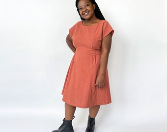 Curve Sizes: The Kinfolk Kaftan Wrap Dress Women's PDF Sewing Pattern Size 16 to 34, C to F cups