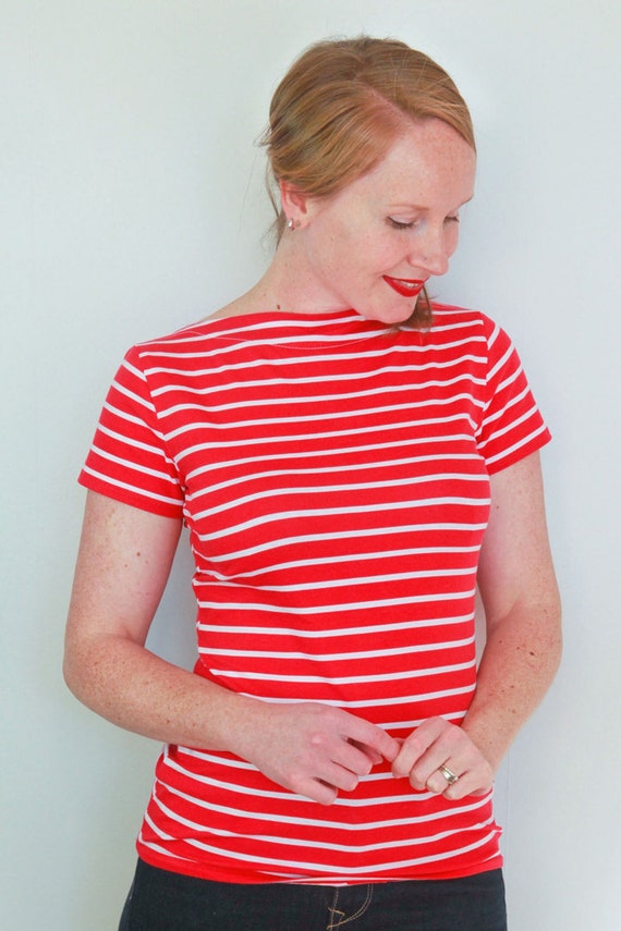 The Gable Knit Top Slash Neckline Women's PDF Sewing Pattern Size