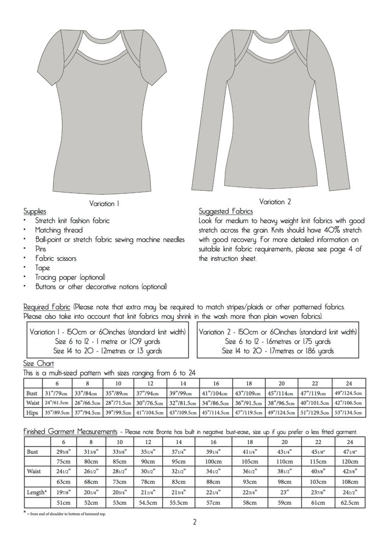 Bronte Knit Top Ladies PDF Sewing Pattern Multi Size 6 to 24 image 5