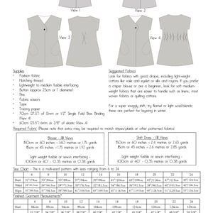 Afternoon Blouse and Shift Dress Women's PDF Sewing Pattern Size 6 to 24 image 5