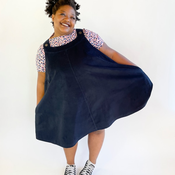 Curve Sizes: The Ivy Pinafore Overall Dress Women's PDF Sewing Pattern Size 16 to 34, C to F cups