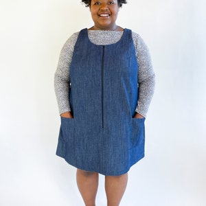 Curve Sizes: The Georgie Pinafore Overall Dress Women's PDF Sewing Pattern Size 16 to 34, C to F cups image 1