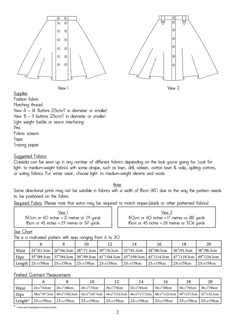 Cressida Skirt Ladies PDF Sewing Pattern Multi Size 6 to 20 image 5