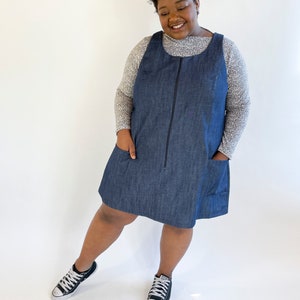 Curve Sizes: The Georgie Pinafore Overall Dress Women's PDF Sewing Pattern Size 16 to 34, C to F cups image 3