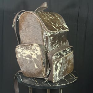 Handmade cowhide western style bag pack for women black and white