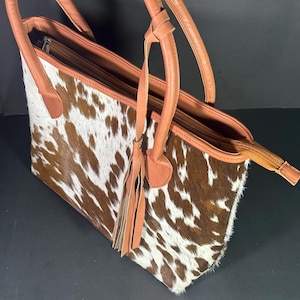 Sac fourre-tout en cuir de vachette : sac à main en cuir fait main.