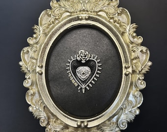 Ex Voto Frame Heart Eye Baroque, Gothic Cabinet of Curiosity, Victorian Decorative, Decor