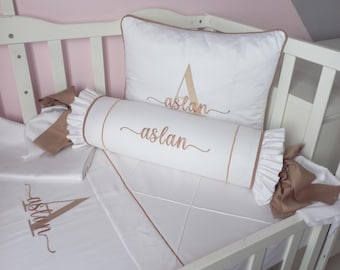 Personalized Baby Duvet Cover Set: Embroidered 100% Cotton Bedding