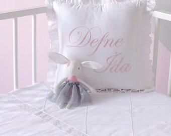 Personalized Embroidered Baby Duvet Cover Set: 100% Cotton Bedding
