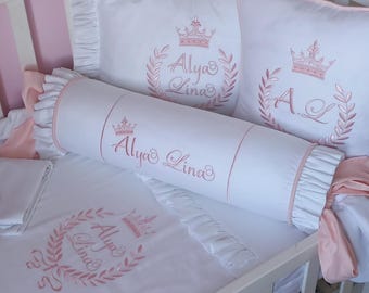 Personalized Embroidered Baby Duvet Cover Set: 100% Cotton Bedding
