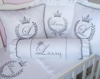 Personalized Baby Duvet Cover Set: Embroidered Cotton Bedding