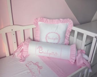 Personalized Baby Duvet Cover Set: 100% Cotton Embroidered Bedding
