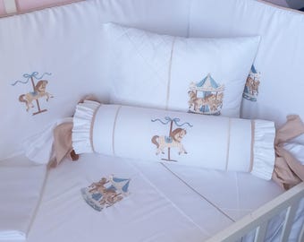 Personalized Baby Duvet Cover Set: 100% Cotton Embroidered Bedding