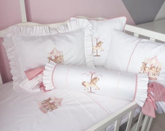 Personalized Baby Duvet Cover Set: 100% Cotton Embroidered Bedding