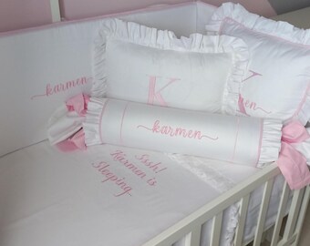 Personalized Baby Duvet Cover Set: 100% Cotton Embroidered Bedding