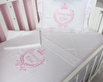 Personalized Baby Duvet Cover Set: 100% Cotton 3-Piece Bedding