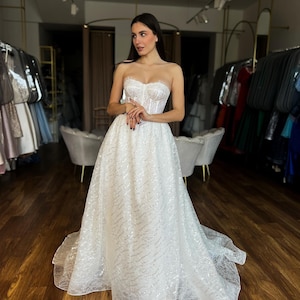 Lace Wedding Dress, Romantic Wedding Dress, Princess Corset Dress, Lace Wedding Dress with Bolero, Corset Wedding Dress, Lace Bridal Dress,