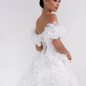 Floral Ball Gown Wedding Dress: Ivory Corset Princess Gown